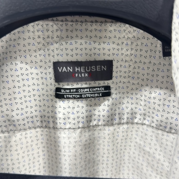 Vanhuesen flex white mens dress shirt Medium - Picture 2 of 4